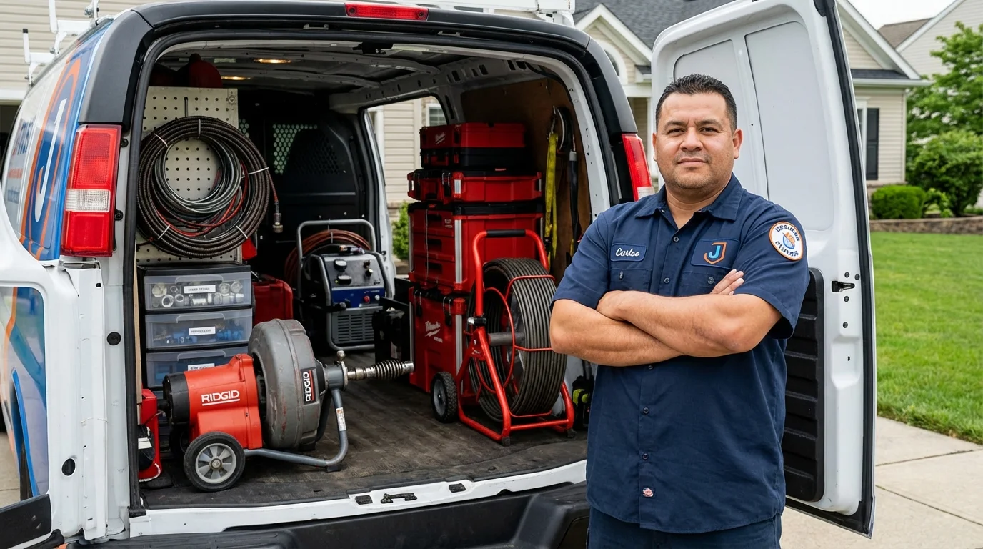 Professional drain cleaning equipment and Johns Plumbing LLC plumber in Berino
