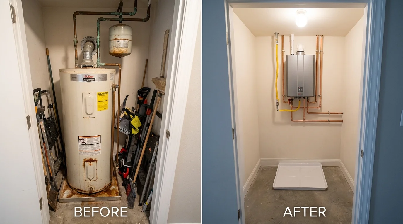 Tank water heater versus wall-mounted tankless unit comparison for Berino, NM homeowners